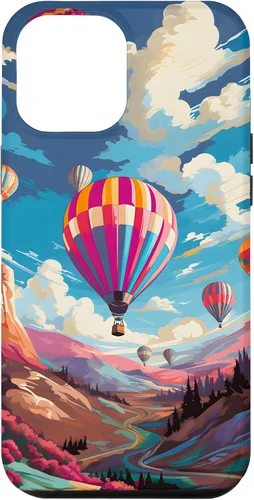 Vista 26 de Colorful Hot Air Balloons Pop Art Style Case for iPhone 17