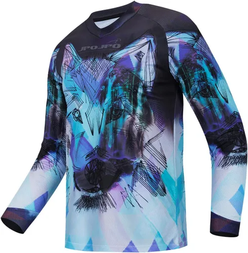 Vista 15 de Hotlion Camiseta de ciclismo para hombre, manga larga, MTB Motocross, ropa de carreras todoterreno