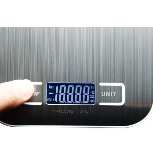 Vista 2 de Báscula de cocina de acero inoxidable Balanza electrónica Báscula digital de alimentos para cocinar con unidad de medición de pesaje de precisión