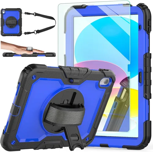 Vista 10 de Funda para iPad de 9ª/8ª/7ª generación, funda para iPad 10.2 2021/2020/2019, [a prueba de niños] ambison funda protectora de cuerpo completo