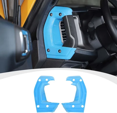Vista 11 de RAZPOY Cubierta para manija lateral de consola central compatible con accesorios interiores Ford Bronco 2021-2024, color negro