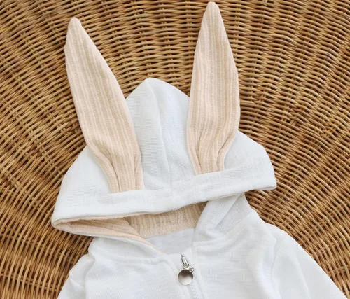 Vista 3 de AGQT Babys Bunny Costume One Piece 3D Rabbit Ear Easter Halloween Costume Size 0-24 Months