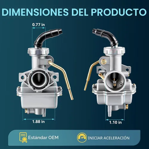 Vista 7 de AUTOKAY Carburador PZ20 49cc 70cc 90cc 100cc 110cc 125cc Coolster NST para ATV Quad chino de 4 tiempos SUNL TAOTAO JCL para Honda CRF50F XL75 CRF80F