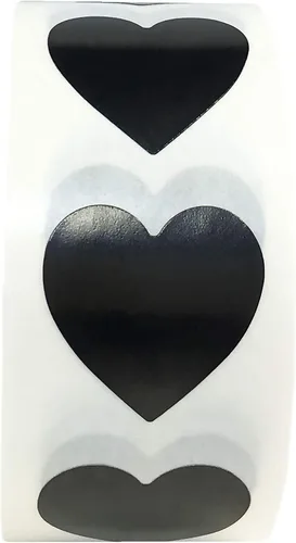 Vista 2 de Pegatinas de corazón negro para manualidades, álbumes de recortes, 0.75 pulgadas, 500 pegatinas adhesivas