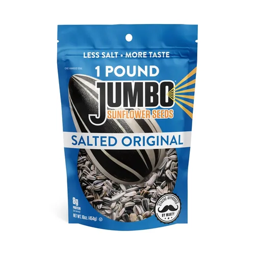 Vista 5 de JUMBO SUNFLOWER SEEDS, Mega Sin sal, 5.5 onzas (paquete de 12)