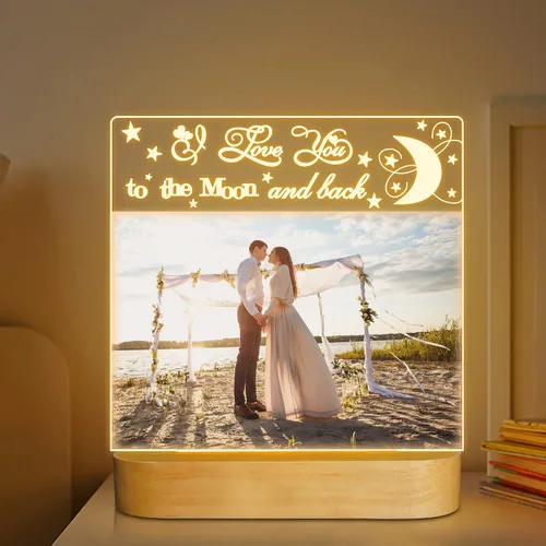 Vista 8 de Attivolife Marco de fotos personalizado de bautismo, marco de fotos iluminado con luz nocturna personalizada para bebé, regalos cristianos
