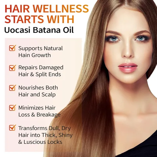 Vista 2 de Uocasi Aceite de batana puro para el crecimiento del cabello, aceite crudo sin refinar para espesar el cabello, prevenir la pérdida y la sequedad