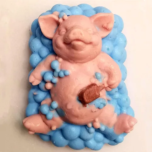 Vista 4 de Molde de Silicona de Cerdo para Baño para Jabón, Vela, Fondant, Chocolate, Caramelo, Decoración de Tarta, Herramientas de Pastelería, Molde