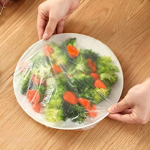 Vista 4 de Bolsa de almacenamiento de alimentos, funda elástica reutilizable para almacenamiento de alimentos, cubierta elástica de plástico para tapas