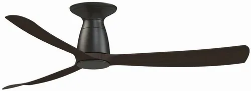 Vista 7 de Fanimation Kute 52 inch Flush Indoor/Outdoor Ceiling Fan - Antique Graphite with Light Oak blades