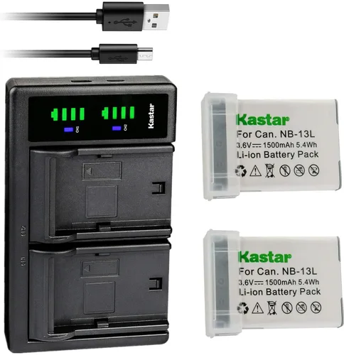 Vista 5 de Kastar Reemplazo del cargador de batería USB NB-13L LTD2 para Canon PowerShot G7 X Mark III, PowerShot G9 X, PowerShot G9 X Mark II, PowerShot SX620