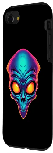 Vista 32 de iPhone 13 Pro Max Scary Alien Face UFO Alien Head Funny Alien Case