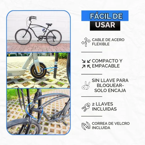 Vista 5 de DocksLocks Kit de bloqueo de cable de seguridad para bicicleta