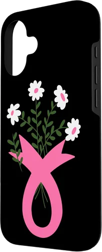 Vista 2 de Flower Jar Pink Ribbon Breast cancer Awareness Month Women Case for iPhone 16
