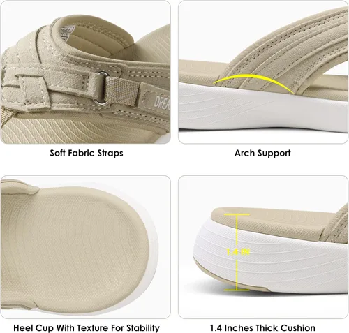 Vista 6 de DREAM PAIRS Sandalias cómodas con soporte de arco para mujer