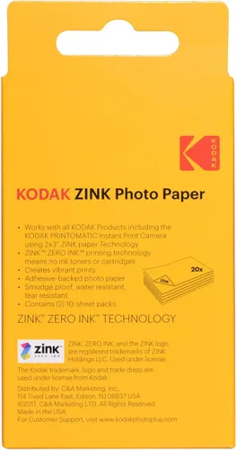 Vista 3 de Zink Paquete de funda para cámara Kodak Instant Print + papel fotográfico premium (20 hojas)