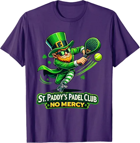 Vista 3 de St Patricks Day St Paddys Padel Club No Mercy Paddle Tennis T-Shirt
