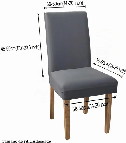Vista 2 de Funda protectora para silla de comedor, lavable, extraíble, de elastano Clr 020 Gris