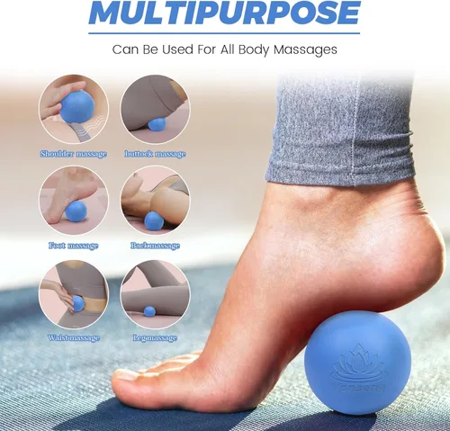 Vista 4 de Juego de Pelotas de Terapia de Masaje Físico de Goma Natural, Equipo de Terapia de Pelotas de Masaje Físico para Liberación Miofascial, Terapia