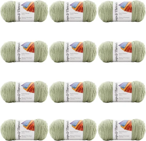 Vista 48 de MICHAELS Paquete de 12: Hilo sólido Soft Classic™ de Loops & Threads®