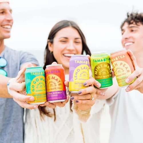 Vista 6 de Tama Tea - Té verde espumoso sin azúcar - Té verde helado orgánico Go Go Mango, cero calorías y cero carbohidratos, 45 mg de cafeína, sin