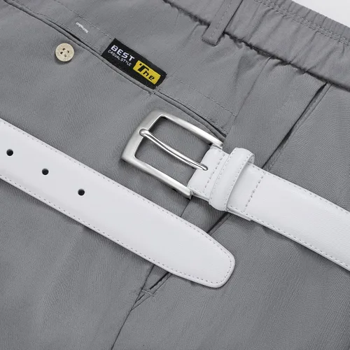 Vista 3 de MILORDE Cinturón de vestir de cuero genuino para hombre, hecho a mano, 100% cuero de vaca, diseños clásicos y modernos para trabajo, negocios y uso