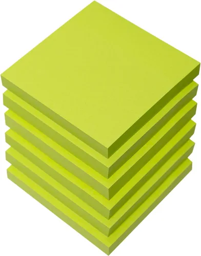 Vista 12 de Notas adhesivas de 3 x 3 pulgadas, 6 colores brillantes, 12 blocs de notas autoadhesivas, 100 hojas/bloc, total de 1200 hojas