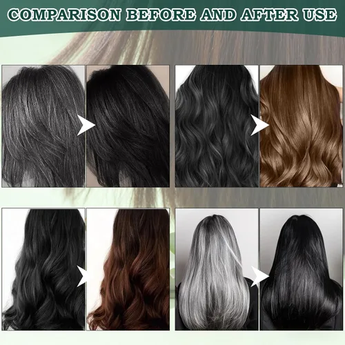 Vista 5 de Mild Formula - Juego de tintes para el cabello de larga duración, kit de tinte para el cabello de un solo paso con champú natural nutritivo
