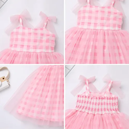Vista 3 de Vestido tutú para niña, sin mangas, fruncido, vestido de verano con lentejuelas brillantes, lunares, estrellas, princesa, vestido de tul