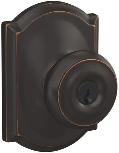 Vista 9 de SCHLAGE F10 GEO 716 Pomo de Puerta Georgiano, Cerradura de Paso para Pasillo y Armario, Bronce Envejecido (Paquete de 4)