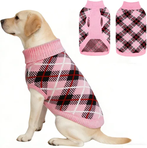 Vista 17 de BEAUTYZOO Suéter para Perro Pequeño Hembra Macho, Suéter Pullover de Cuello Alto de Forro Polar para Perro, Suéter de Punto Suave Cálido y Lindo