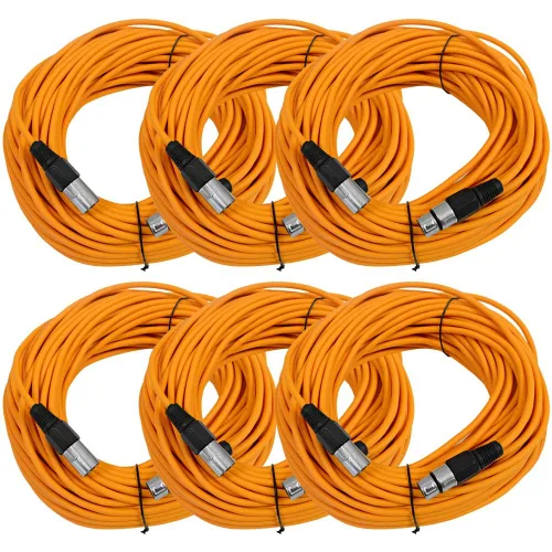 Vista 8 de SEISMIC AUDIO - SAXLX-2 - Paquete de 6 cables de conexión XLR macho a XLR hembra de 2 pies - Equilibrados - Cables de conexión de 2 pies