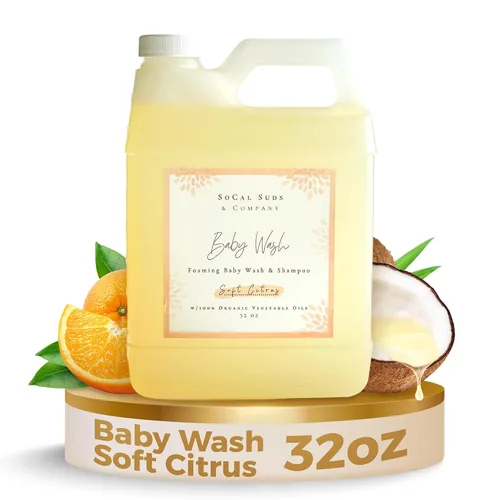 Vista 9 de SoCal Suds & Company Champú y gel de baño orgánico 2 en 1 para bebés y gel de baño, jabón de Castilla, jabón corporal suave y champú para pieles