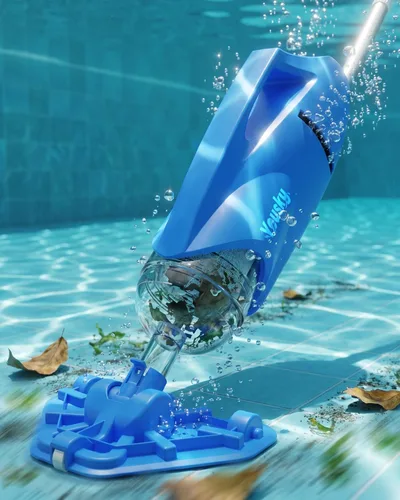 Vista 8 de Aspiradora de piscina inalámbrica para piscina sobre el suelo con poste telescópico, potente succión de 18.5 GPM, tiempo de funcionamiento de 45