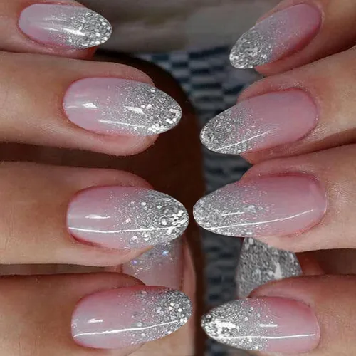 Vista 34 de Uñas postizas a presión marrón café, uñas postizas medianas de almendra, color sólido, cobertura completa, uñas postizas artificiales brillantes