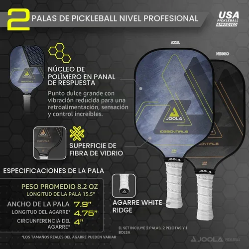 Vista 4 de JOOLA Pickleball Paddles & Sets - Includes 2 Rackets, 2–4 Balls, and Storage Carry Bag - USAP Approved Set Essentials