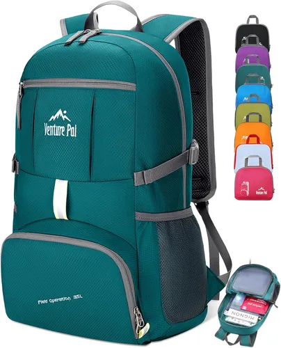 Vista 7 de Venture Pal 35L Ultraligero Ligero Plegable Plegable Viaje Camping Senderismo Deportes al aire libre Mochila Daypack