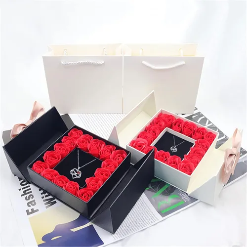 Vista 6 de Eternal Rose Gift Box with 925 Sterling Silver Necklace for Women Infinite Love Pendant Silver Necklace in Rose Box Gift for Mom Wife on Mothers Day