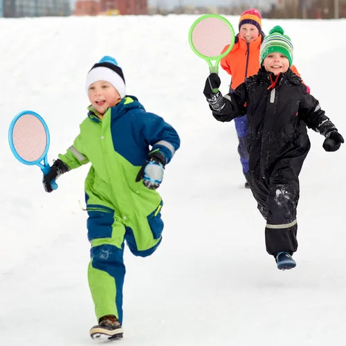 Vista 6 de Wettarn 8 raquetas de tenis de plástico para niños, con 4 pelotas de tenis y 4 volantes, juego de raquetas de playa en 3 colores para niños, regalos