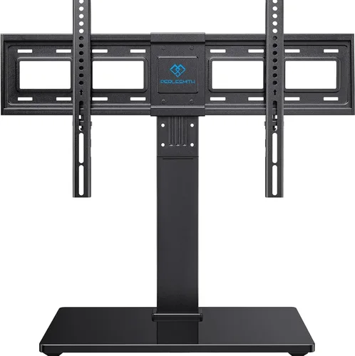 Vista 9 de PERLESMITH - Soporte universal giratorio para TV - Soporte de mesa para TV de 32 a 65 pulgadas - Base de TV de altura ajustable con base de vidrio