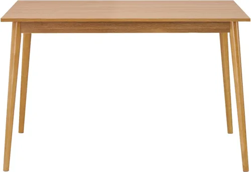 Vista 4 de Panana Mesa de comedor moderna de 47 pulgadas, mesa de cocina con patas de madera maciza, acabado de roble, mesa de comedor para el hogar, muebles