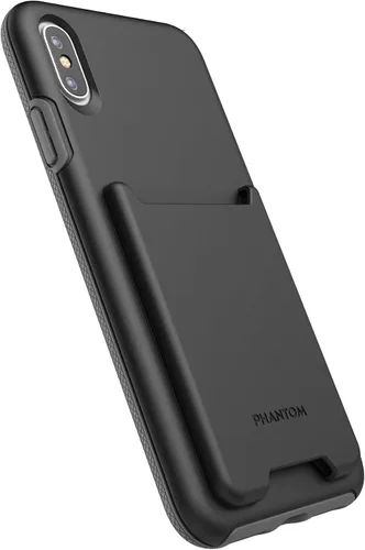 Vista 6 de ENCASED Funda tipo cartera para iPhone Xs Max (2018) con tarjetero (capacidad para 3 tarjetas de crédito) (negro)