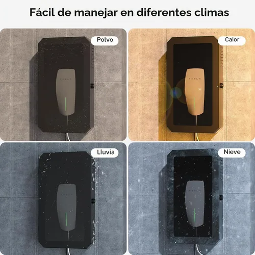 Vista 8 de YONZEE Caja de estación de carga de pared para Tesla Model Y Juniper 3 S X, funda protectora de cubierta de carga de vehículo eléctrico