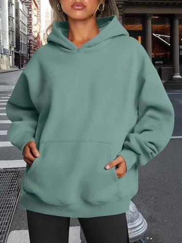 Vista 72 de Trendy Queen - Sudaderas extragrandes con capucha para mujer, suéteres de manga larga, sin botones, de vellón, de otoño, ropa de invierno