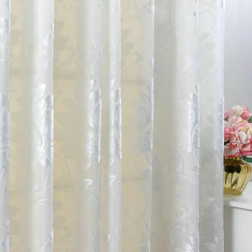 Vista 2 de Cortinas transparentes con ojales, de poliéster blanco, 42 x 63 pulgadas, para sala de estar, juego de 2 paneles de cortinas transparentes