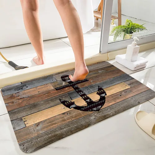 Vista 16 de LYFANS Alfombras de baño de espuma de esponja absorbente suave para baño y cocina (23.5 x 59 pulgadas), tapete de franela antideslizante brillante