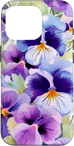 Vista 20 de Pansy Flower Pattern Floral Case for iPhone 17