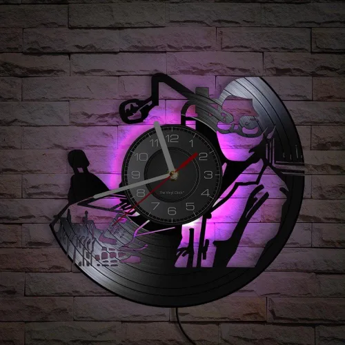 Vista 6 de Reloj de pared de disco de vinilo LED oral de 12 pulgadas con 7 colores cambiantes, silencioso, sin tictac, para dentista, clínica, hospital