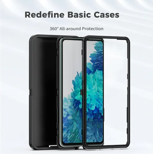 Vista 2 de Funda protectora resistente de goma resistente a prueba de golpes para Samsung Galaxy S20 FE 5G (3 capas) para Samsung Galaxy S20 FE (negro)
