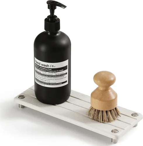 Vista 16 de Organizador de Fregadero de Cocina, Bandeja de Piedra Absorbente de Agua para Fregadero, Bandeja de Encimera de Baño de Diatomita, Protector
